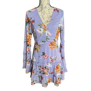 Lulu’s Floral V-Neck Romantic Dress